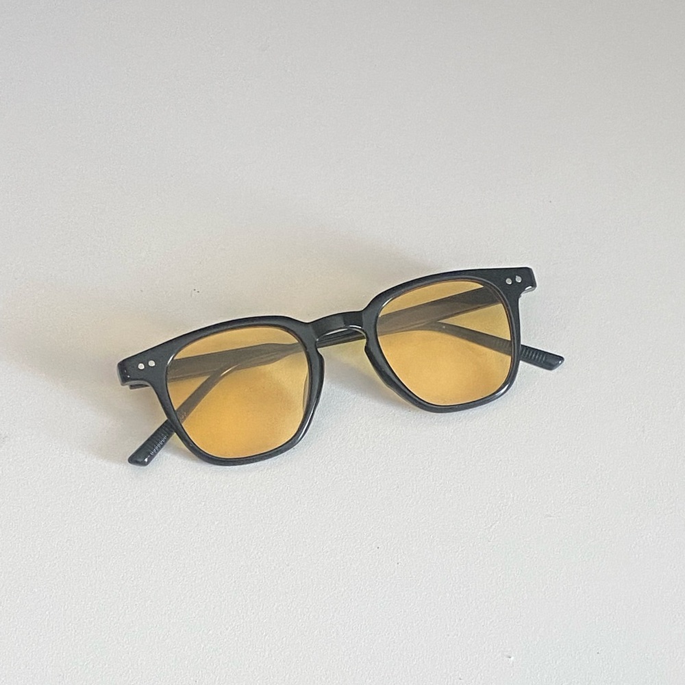 Black Frame Sunglasses with Amber Lenses